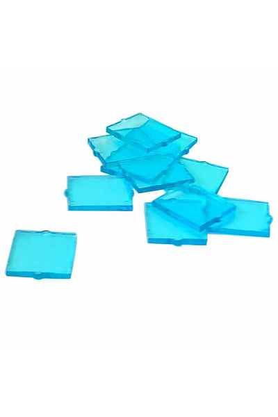 LEGO Accessory Custom Moc Glass Bina 1 X 2 X 2 Transparent Blue Glass 4 Pieces Will Be Sent