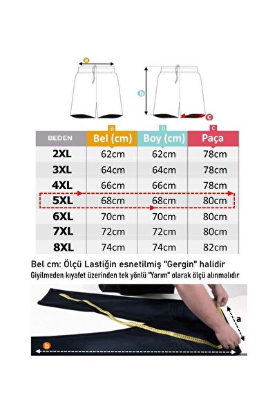 marufshop Erkek Büyük Beden Kargo Cepli Penye Kapri Siyah