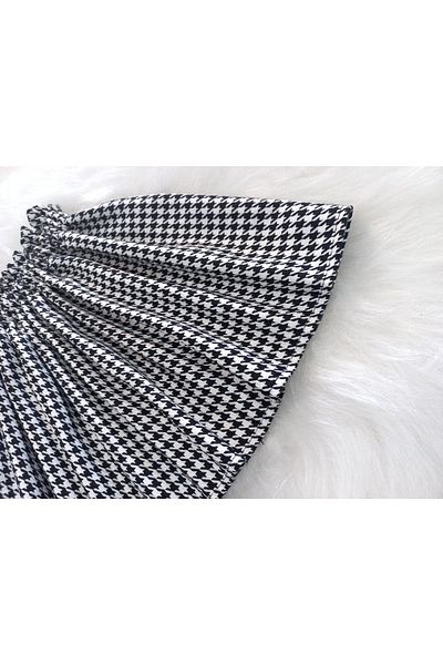 Eylülce Butik Fusta și șapcă de pictor cu model Houndstooth