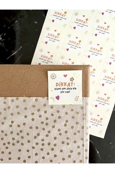 Hayal.kirtasiyesi Sticker “There's Something Cute Inside” 35 Pieces 4 Cm Opaque Stickers