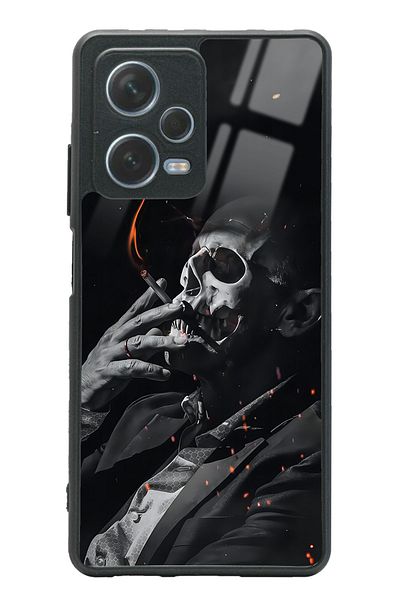 Spoyi حافظة هاتف لامعة بتصميم جمجمة دخانية لهاتف Xiaomi Redmi Note 12 Pro 5g
