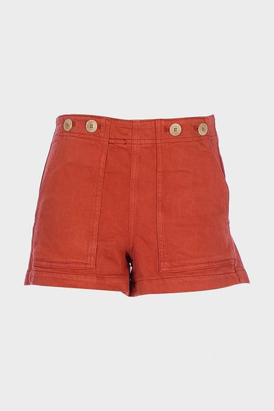CROSS JEANS Cinnamon Colored Hidden Zipper Jean Shorts C 4534-085