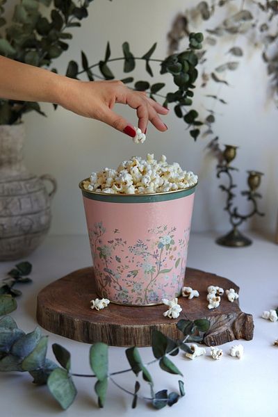 EVLE Metal Popcorn Box - Popcorn Bucket 13.5 Cm, Botanica Er149-1g