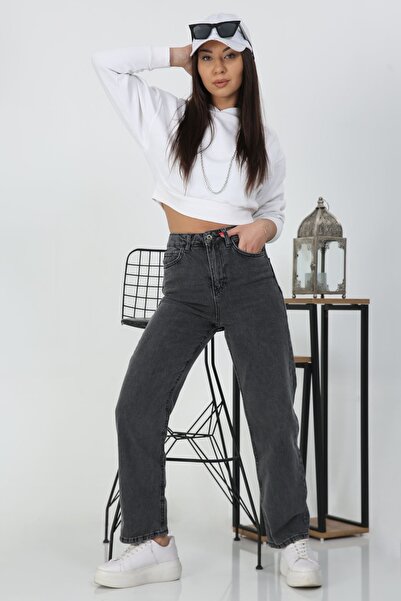 DRC trend Adel Жіночі джинси Palazzo антрацитового кольору з широким кроєм та...