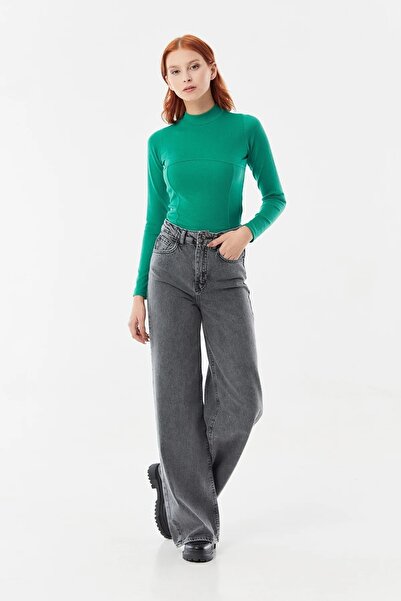 DRC trend Bloom ženske dimljene palazzo farmerke širok kroj antracit Sa likro...