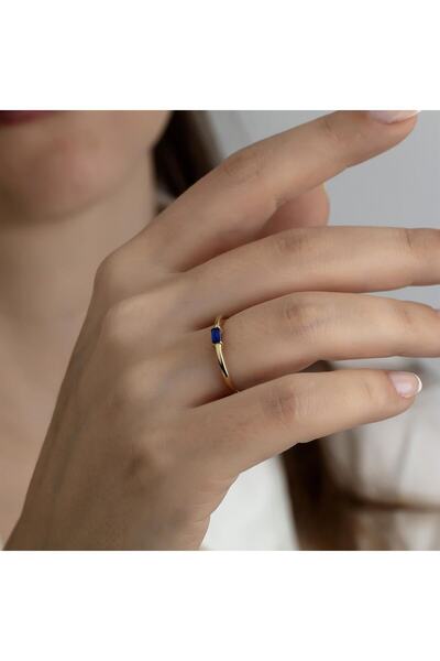 HEMS JEWELLERY 14 Ayar Altın Renkli Taşlı Minimal Kombinlenebilir Yüzük