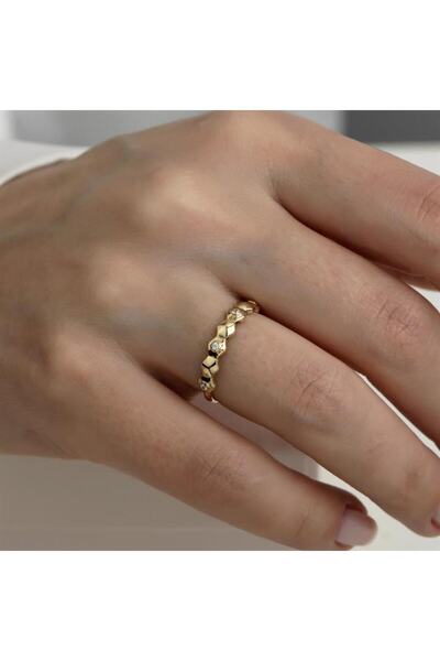 HEMS JEWELLERY 14 Ayar Altın Petite Kombinlenebilir Minimal Yüzük