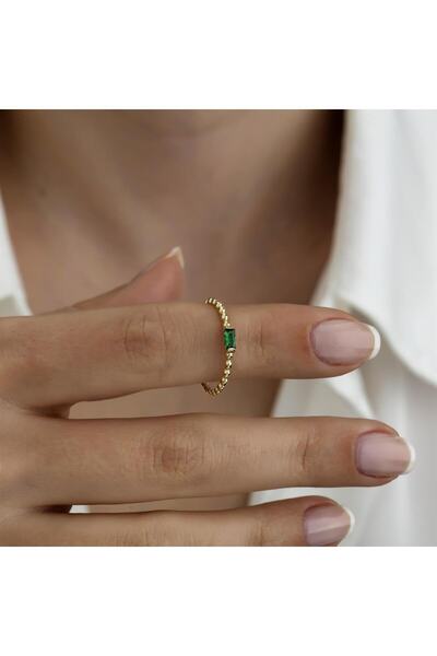 HEMS JEWELLERY 14 Ayar Altın Güverse Renkli Taşlı Kombinlenebilir Minimal Yüz...