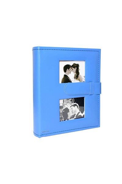 Nobbystar 10x15cm.Leather Photo Album with Blue Window - 200 Pieces