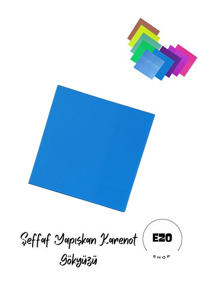 EZOSHOP Transparent Colored Post-it Sticky Post-It Note Paper Karenot Sky