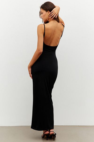 Cool & Sexy Rochie Maxi Neagra pentru Femei - Curea Reglabila MEN2004