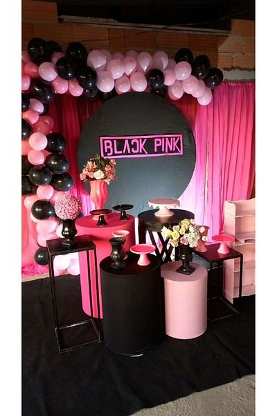 MERİ PARTİ Blackpink Balloon Chain BlackPink Concept Birthday Blackpink party set 100 Pieces Balloons