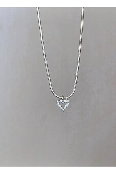Asia by Leuvoié Gümüş Kaplama Zirkon Taşlı Kalp Kolye