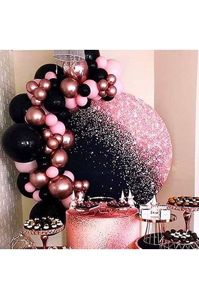 MERİ PARTİ Blackpink Balloon Chain BlackPink Birthday Blackpink Pink Black Pastel Balloon Pink Chrome Balloon