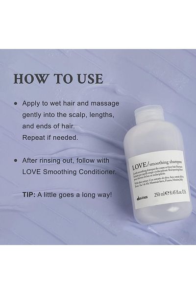 Davines Love Smoothing Straightening Shampoo for Wavy/Curly Hair [75586] 250ml Ecbeauty!Q95