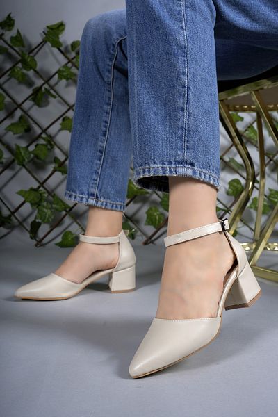 Riccon Pantofi cu toc de damă00123801 Piele bej