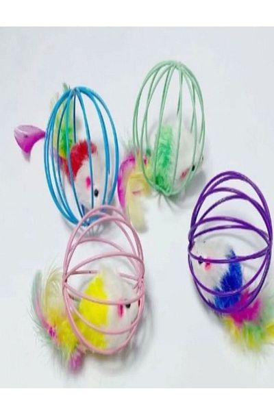 Fashion Base 6 Cm Cat Dog Play Ball - Caged and Colorful Mouse