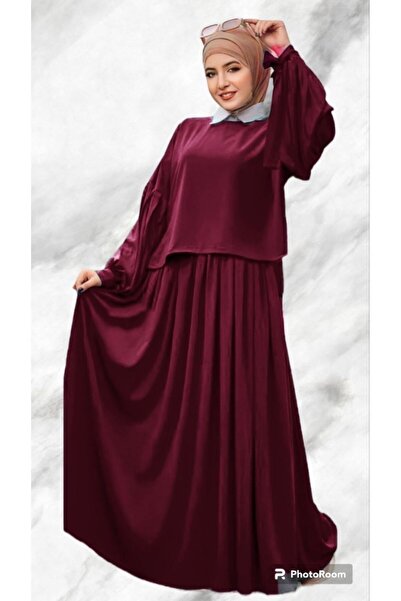 Şahane Hijab Dress Flared Medina Silk