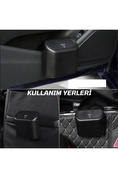 Ankanorm Black Auto Car Trash Can - Organizer Garbage Can with Lid