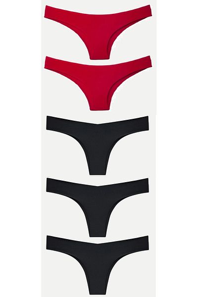 GECKO COLLECTION GECKO laser cut BRAZILIAN TANGA women's panties 5 pieces