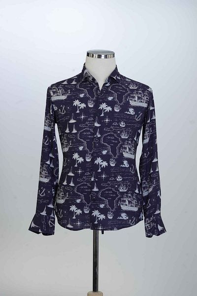 Paul Martin Canadian 50% Cotton, 30%Viscose, 20%, Digital, Patterned, Men's Shirt PM3516R09
