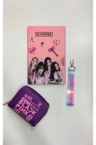 GC GÖKHAN CLUB مجموعة مفاتيح محفظة ومحفظة بلاك بينك