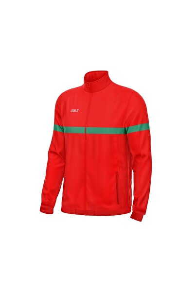 JOXLY Tam Fermuarlı Kırmızı Erkek Eşofman Üstü