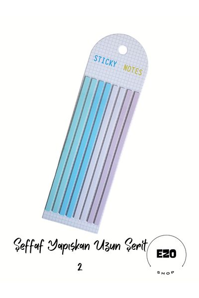 EZOSHOP Transparent Colored Sticky Notes - Long Strip Adhesive Label 2