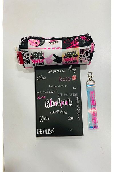 GC GÖKHAN CLUB BLACKPINK NOTEBOOK PEN HOLDER KEYRING COMBINATION