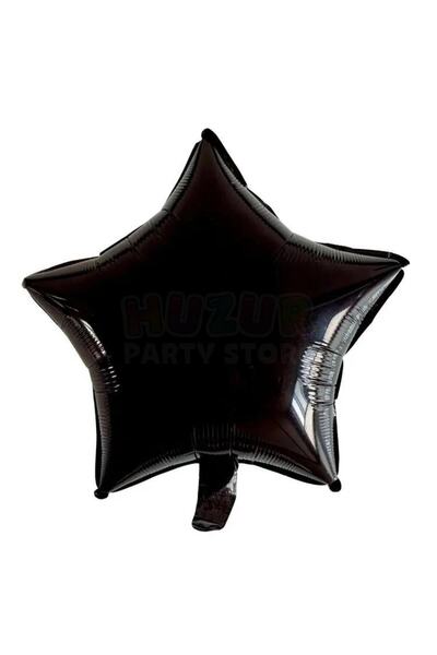 Huzur Party Store بالون من رقائق النجوم باللون الأسود مقاس 45 سم مقاس 18 بوصة متوافق مع بالون هيليوم ستار لحفلات أعياد الميلاد