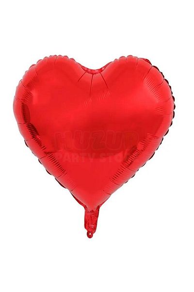 Huzur Party Store Red Color Heart Foil Balloon 45 Cm 18 inch Shiny Helium Compatible Concept Party Birthday Balloon