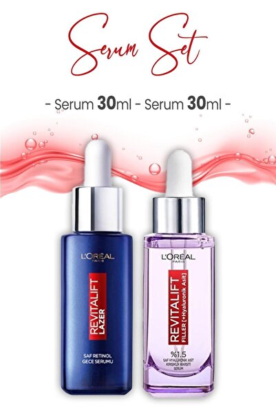 L'Oreal Paris Revitalift Lazer Retinol Gece Serumu 30 ml ve Dolgunlaştırıcı Serum 30 ml
