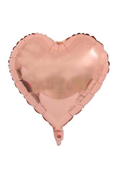 Huzur Party Store Rose Gold Renk Kalp Folyo Balon 45 Cm 18 inç Helyuma Uyumlu...