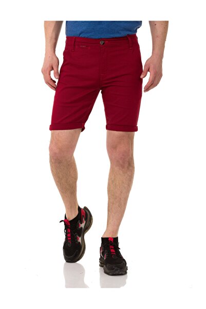Cipo & Baxx Ck272 Basic Bordo Keten Erkek Şort