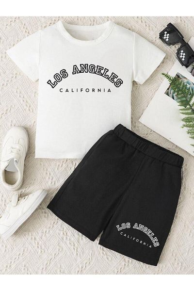Serays moda Los Angeles printed girl/boy shorts set