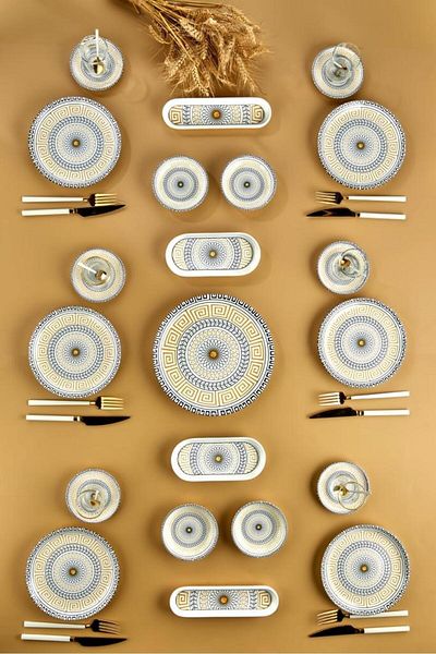 Pazarika 21 Piece Vegas Breakfast Set for 6 Persons Luxury Breakfast Presentation Set