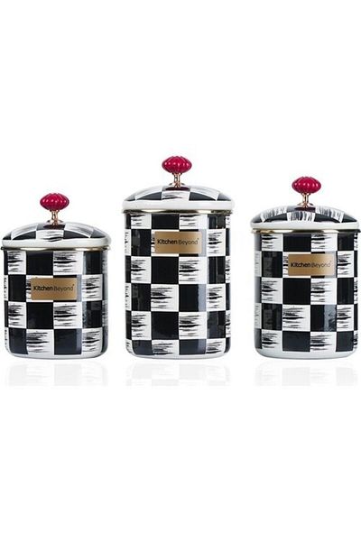 ACAR 3 Piece Qualita King Enamel 3 Piece Jar Set Large Size Stainless Steel