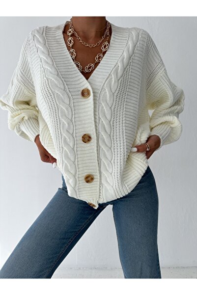 fiolin Dámský pletený svetr na 4 knoflíky