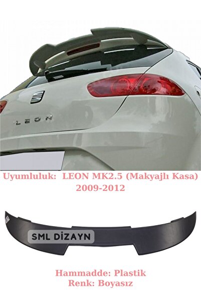 SML Dizayn Seat Leon Mk2.5 (Makyajlı) Spoiler 2009-2012 (Plastik) Leon Bagaj-...