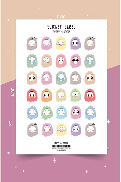 MuslimWalk Muslimah Emoji Islami Sticker Seti #7