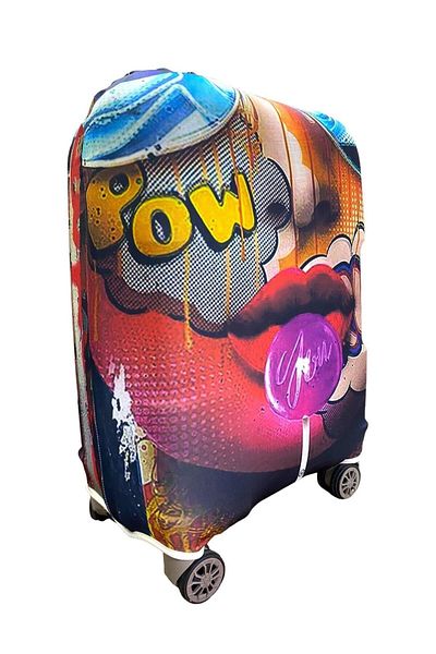 Elif Washable Digital Printing Zippered Rubber Supported Luggage Case605798-S