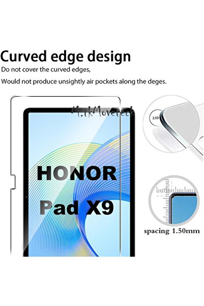 m.tk moveteck Honor Pad X9 11.5 inç Tablet Cam Uyumlu Nano Esnek Tam Kaplar Ekran Koruyucu Kırlmaz Cam Pad X9 Cam