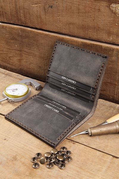 New Coast Leather 1900's Γνήσιο & Πραγματικό Δέρμα 100% Χειροποίητο Ανδρικό Πορτοφόλι Καπνιστό