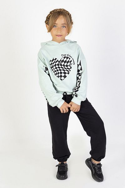 Harika KIDS Σετ αθλητικής φόρμας για κορίτσια με δύο κλωστές ύφασμα μεσαίου πάχους εμπριμέ