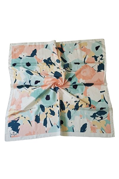 QUM İPEK Шарф з квітковим візерунком - кремовий