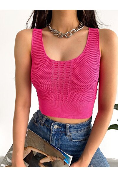 Lunaberry Tricoturi fără mâneci pentru femei, fucsia, de vară, cu decolteu, m...