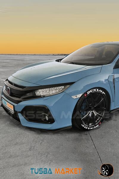 TUSBA MARKET Honda Civic Dunlop Oto Jant Lastik Yazısı Arma Sticker Şerit & M...