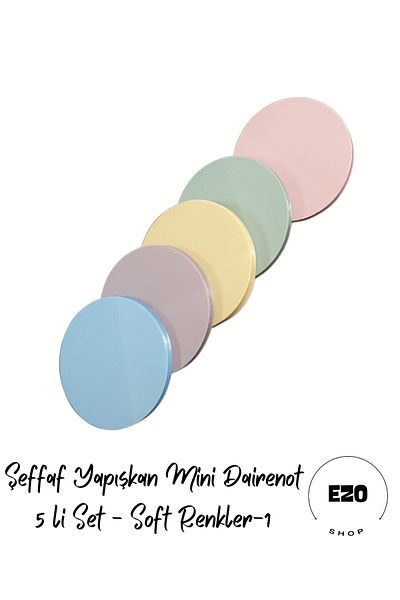 EZOSHOP Transparent Colored Postit Sticky Post-It Note Paper Circuit Set of 5-1 Soft Colors