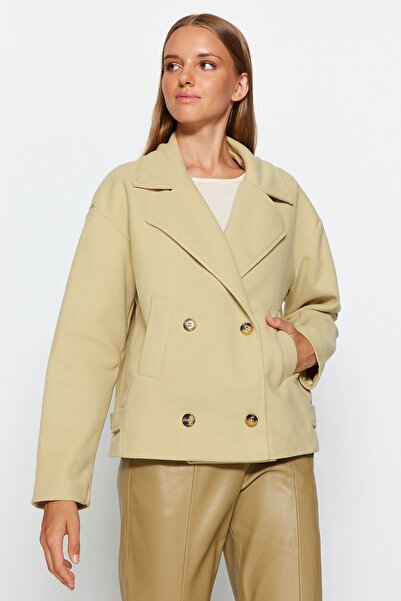 Trendyol Collection Mint Oversize Wide Cut Stamp Coat TWOAW24KB00142