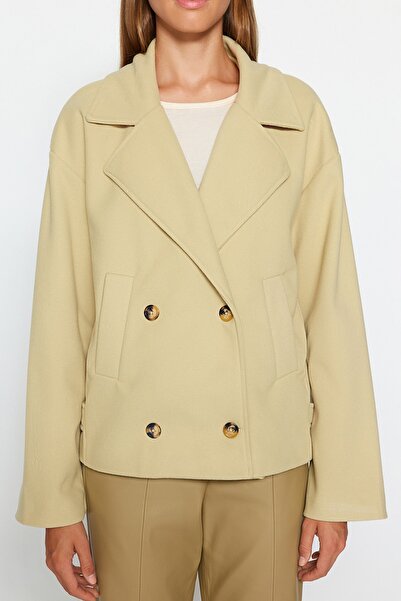 Trendyol Collection Mint Oversize Wide Cut Stamp Coat TWOAW24KB00142